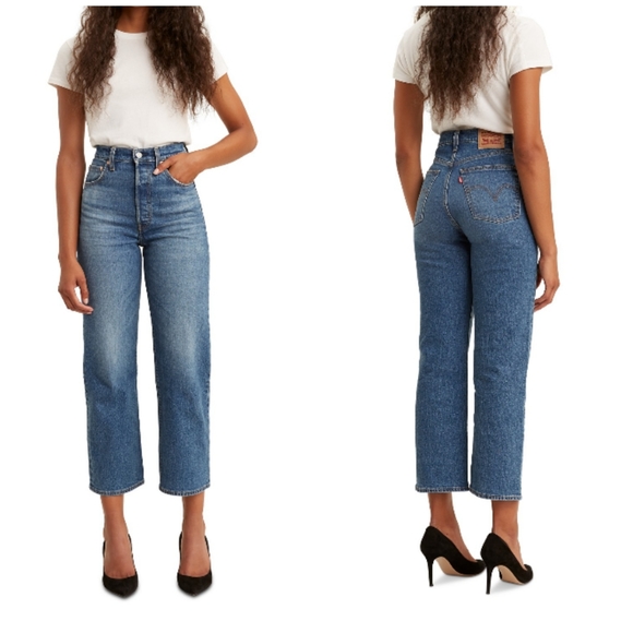 Levi's Ribcage Straight Leg Jeans Charleston - Picture 2 of 8